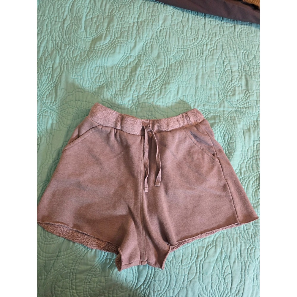 Intimately Free People Grey Fleece Lounge Shorts Drawstring Raw Hem‎ S RAG2609